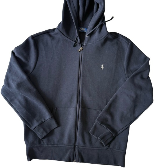 Polo Ralph Lauren Other - Polo Ralph Lauren Mens L double-knit full zip hoodie navy blue tech jacket pony